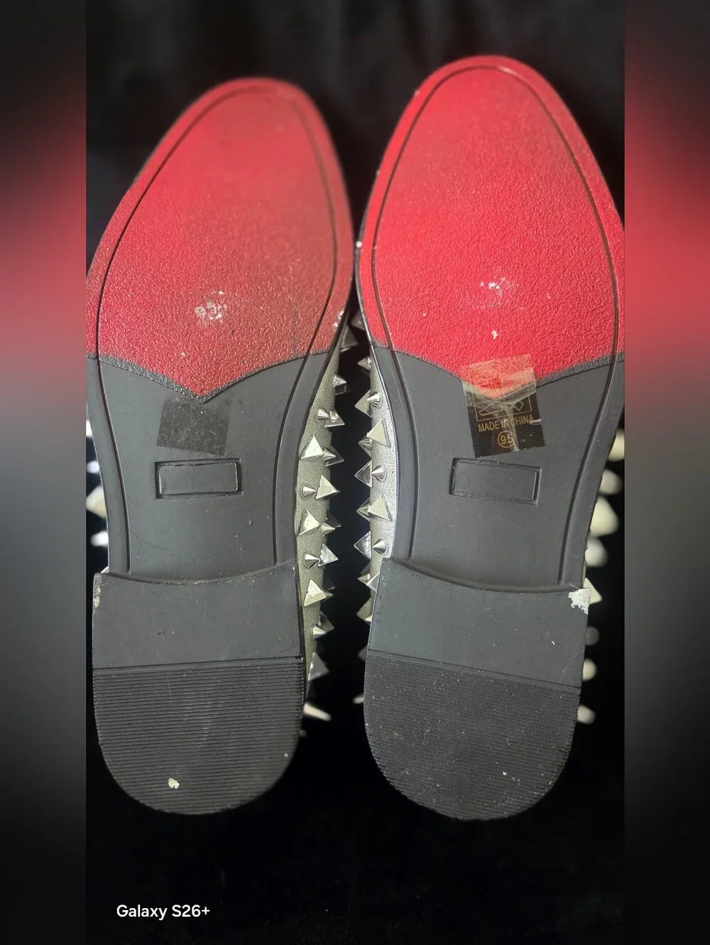 Men's Silver Studded Slip-On Loafers